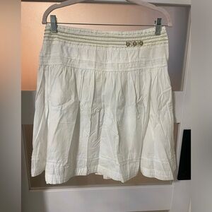 White Pleated Skirt with Embroidered Detail